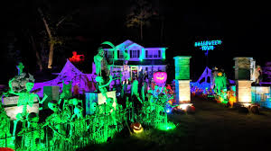 Halloween lighting display in Austin