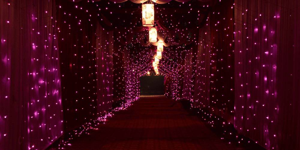 Romantic pink and red LED decorations