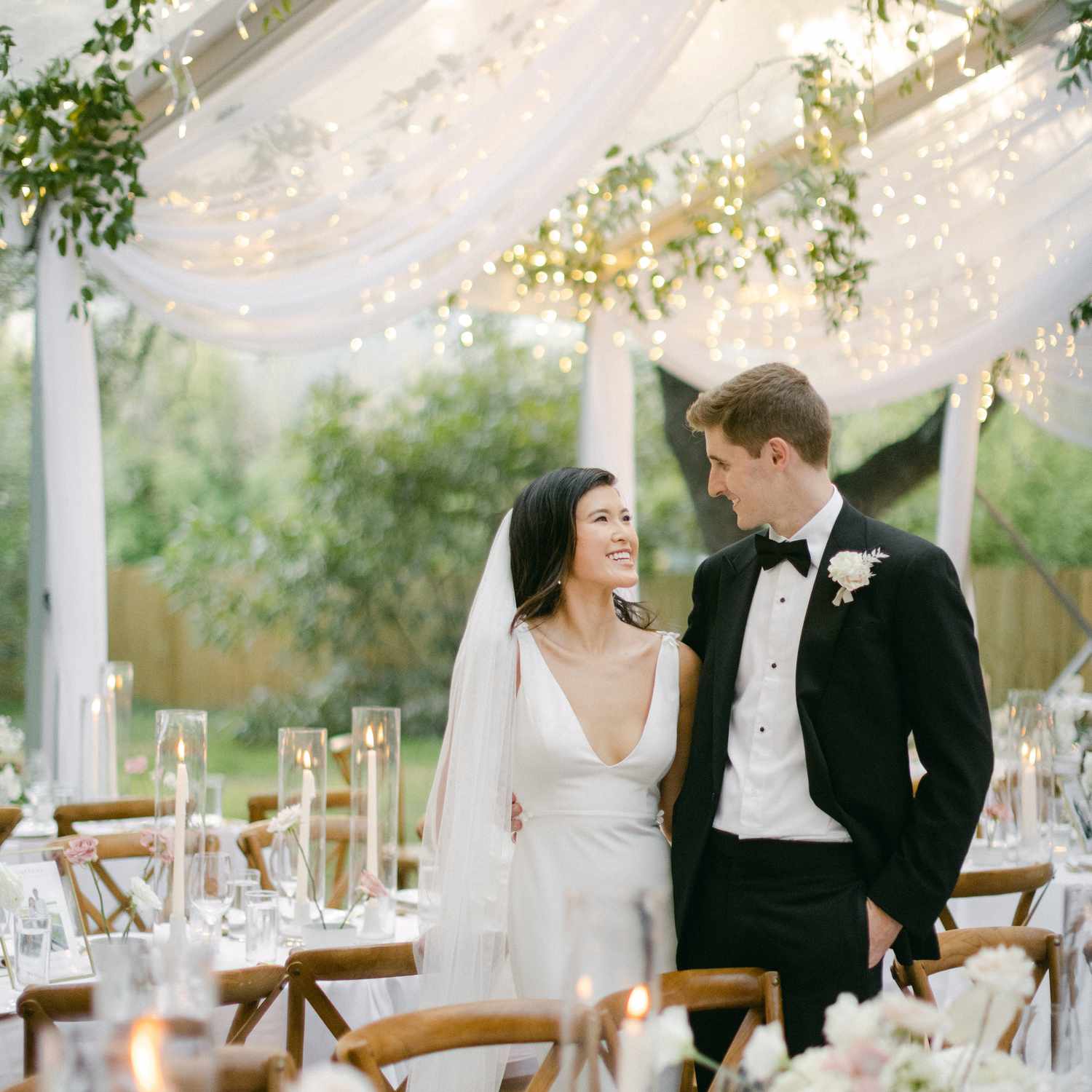 Wedding lighting display in Austin